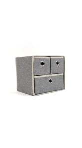 3 - Drawer Fabric Organizer Grey - MIDI