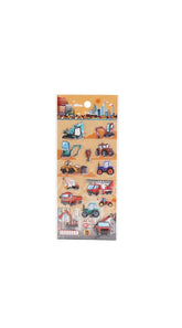 3D Construction Vehicle Stickers for Kids - MIDI