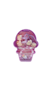 2 - طقم إكسسوارات شعر وبراسلي بناتي أرجواني