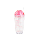 1- Unicorn Pink Glitter Tumbler with Straw