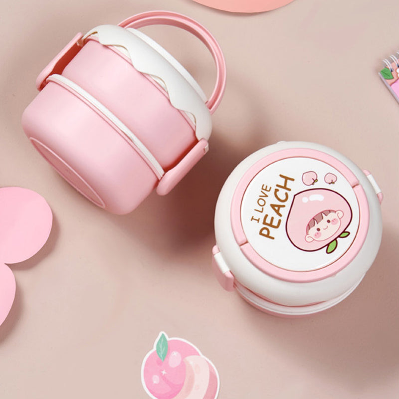 Double-Layer Portable Lunch Box with Cute Fruit Design 3