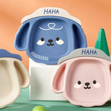 Divided Kids Plate with Cute Dog Face Design 2