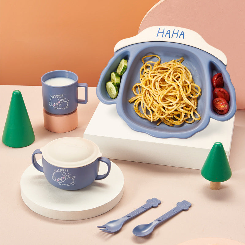 Divided Kids Plate with Cute Dog Face Design 3