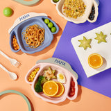 Divided Kids Plate with Cute Dog Face Design 4