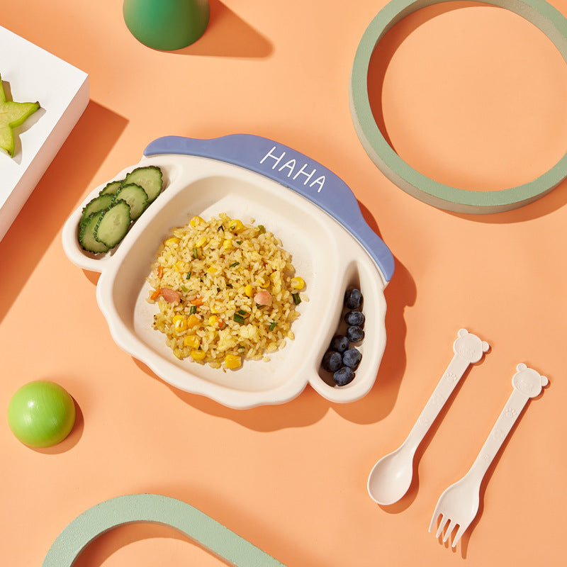 Divided Kids Plate with Cute Dog Face Design 5