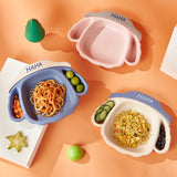 Divided Kids Plate with Cute Dog Face Design 1