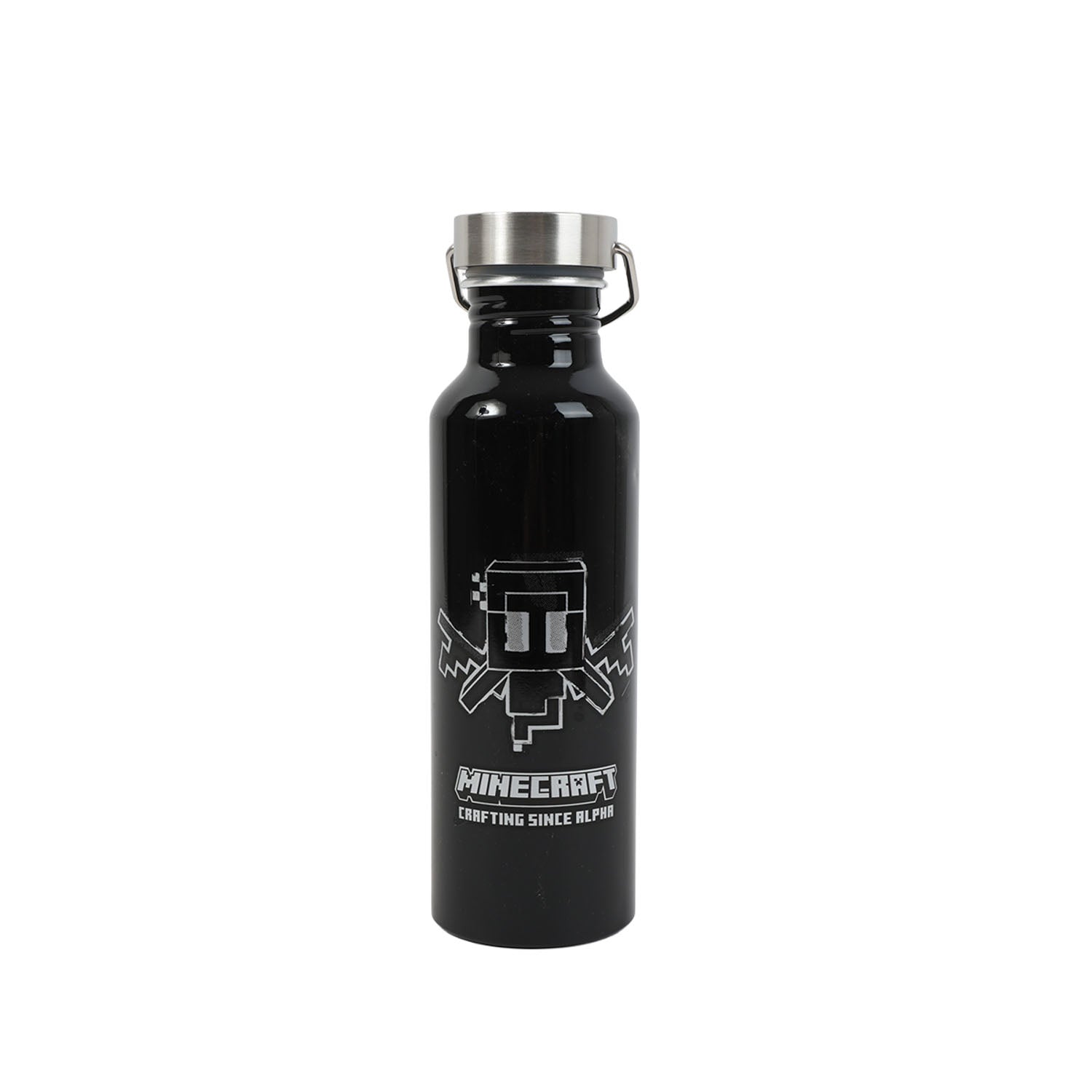 Minecraft Aluminium Nomad Water Bottle - 800ml Black with Creeper Design