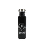 Minecraft Aluminium Nomad Water Bottle - 800ml Black with Creeper Design