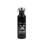 2- Minecraft Aluminium Nomad Water Bottle - 800ml Black with Creeper Design
