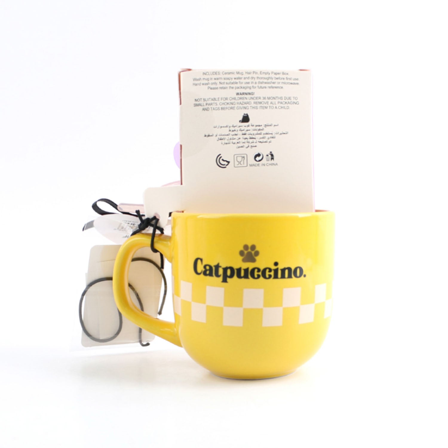 Catpuccino Mug Gift Set with Cat Hair Pins 4