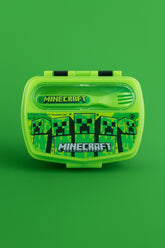 STOR Minecraft Lunch Box with Spoon & Fork Set – Creeper Design | Kids Snack Box