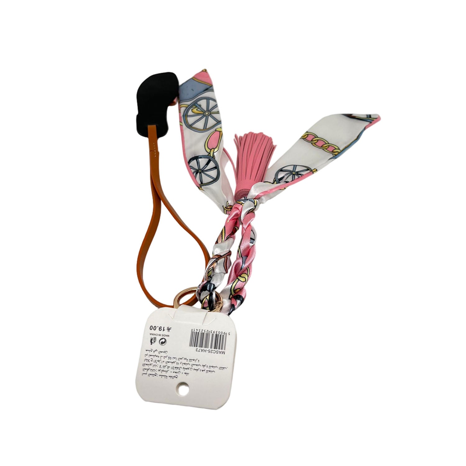 Keychain with Silk Scarf and Tassel Detail 5