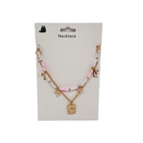 Double Layer Necklace with Pink and Gold Beads 4