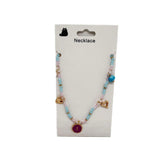 قلادة خرز بألوان متعددة مع تعليقات قلب