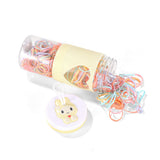 Colorful Hair Elastics Set in Plastic Jar with Decorative Lid 5