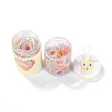 Colorful Hair Elastics Set in Plastic Jar with Decorative Lid 3