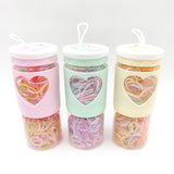 Colorful Hair Elastics Set in Plastic Jar with Decorative Lid 2