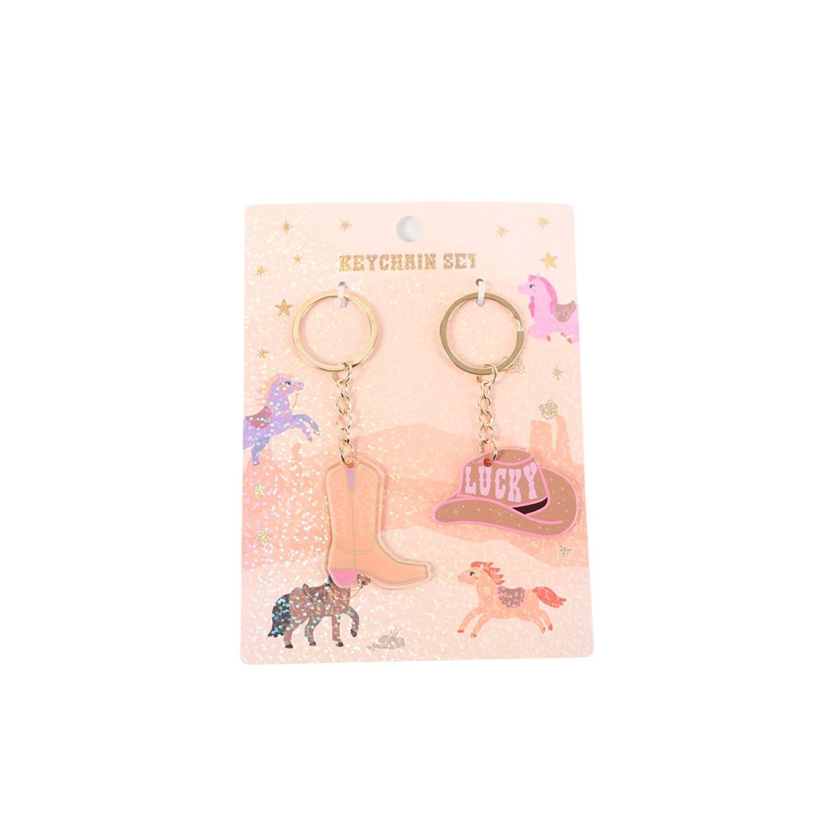 Acrylic Keychain Set 2pcs – Lucky Boot & Hat Design - MIDI