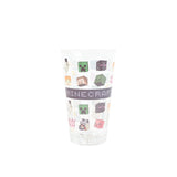 ADULT GLASS TUMBLER 480 - STRAW SET MINECRAFT - MIDI
