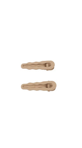 Wavy Design Beige Hair Clips 1