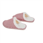 Cozy Red Striped House Slippers - MIDI