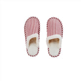 Cozy Red Striped House Slippers - MIDI