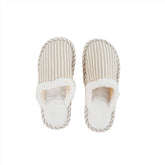 Cozy Striped House Slippers - MIDI
