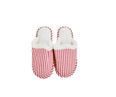 Cozy Striped Slippers - Red & White - MIDI