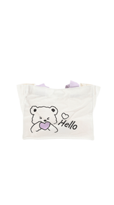 Cute Bear Canvas Tote Bag - MIDI