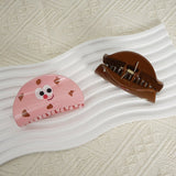Pink Plastic Hair Clip with Smiling Face Design 9