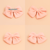 Pink Fabric Bow Hair Clip 1
