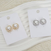 Elegant Pearl & Crystal Earrings - MIDI
