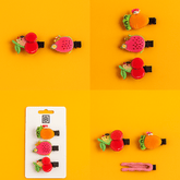 Kids' Hair Clips with Fruit and Vegetable Designs 1