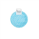 Light Blue Polka Dot Paper Plates - MIDI