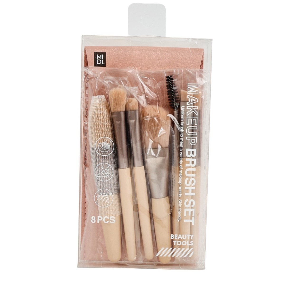 Makeup Brush Set 8pcs – Soft Bristles with Case - MIDI