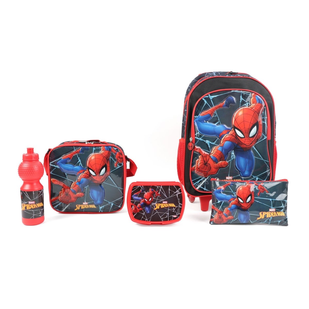 Marvel Spiderman 5 - in - 1 Trolley Bag Set 16” – School Pack - MIDI