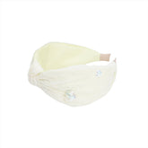 White Headband with Pearl Heart Accents 1