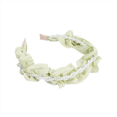 Light Green Fabric Headband with Pearl Decoration 1