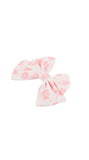 Pink Floral Pattern Hair Bow Clip 2