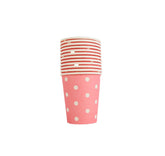 Pink Polka Dot Paper Cups (12 Pack) - MIDI