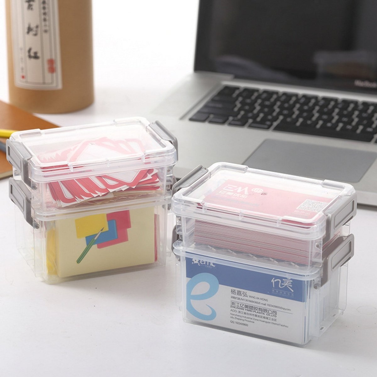 Plastic Storage Boxes 2pcs – 360ml Clear Containers - MIDI