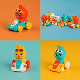 Press - and - Go Animal Kart Team | Assorted Racers - MIDI