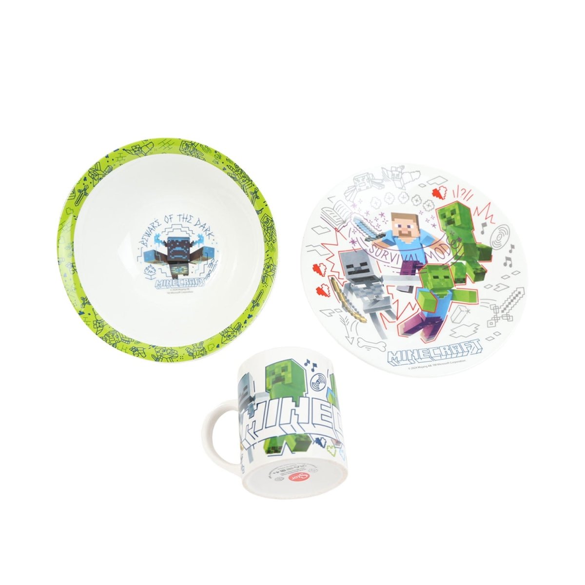 STOR Minecraft 3 - Piece Ceramic Dinnerware Set - MIDI