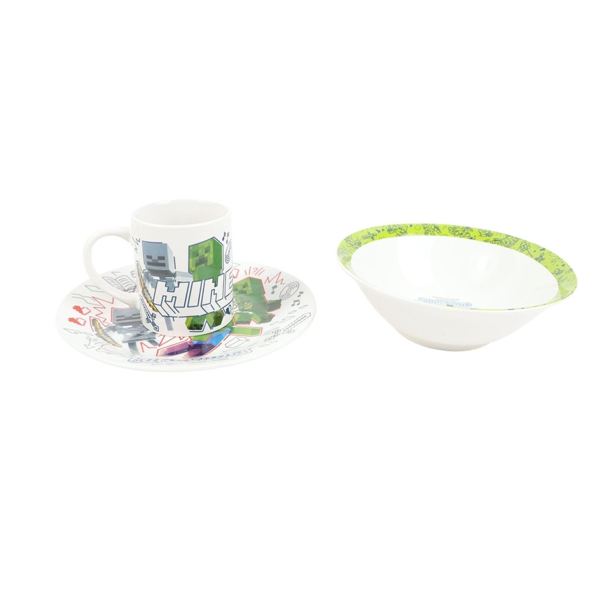 STOR Minecraft 3 - Piece Ceramic Dinnerware Set - MIDI