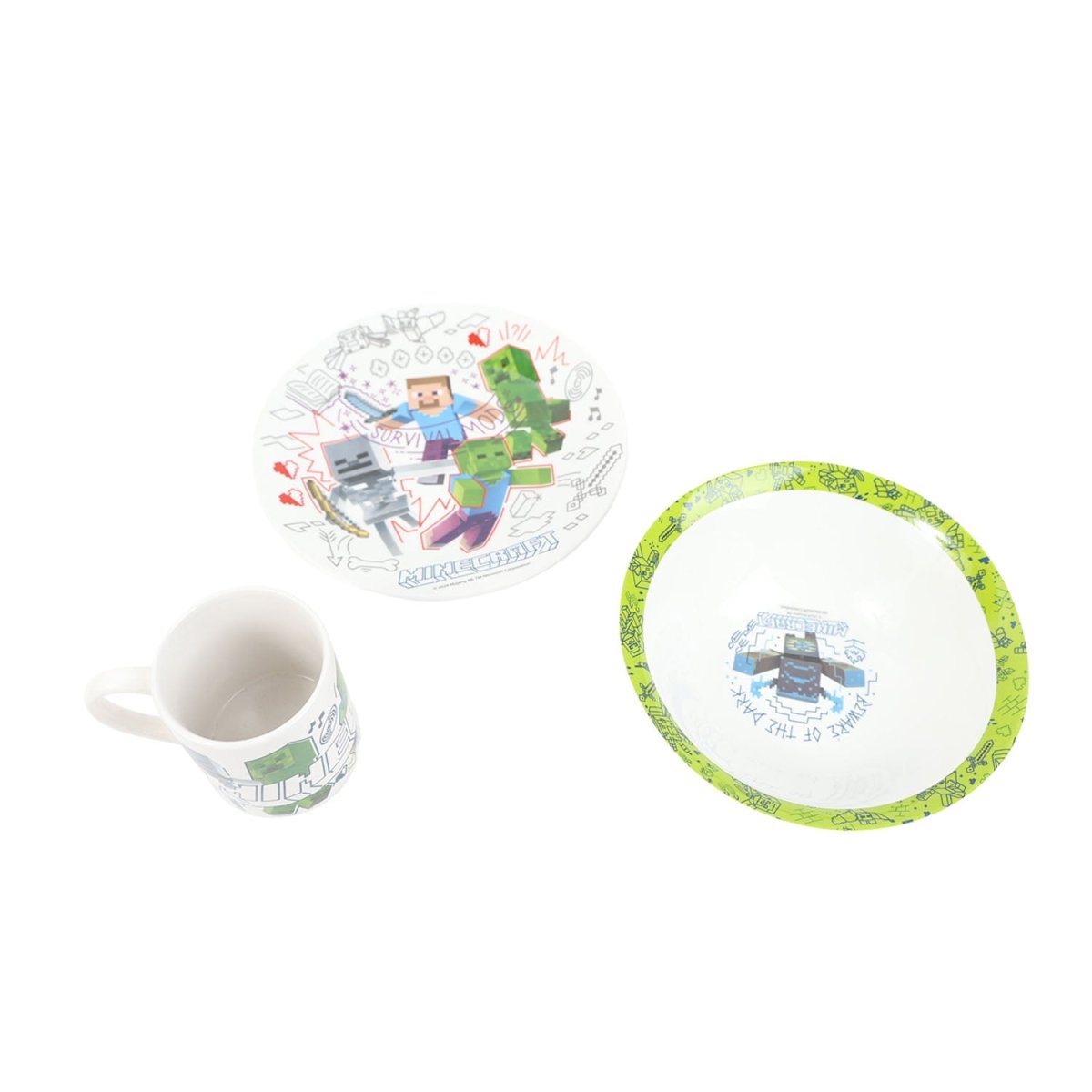 STOR Minecraft 3 - Piece Ceramic Dinnerware Set - MIDI
