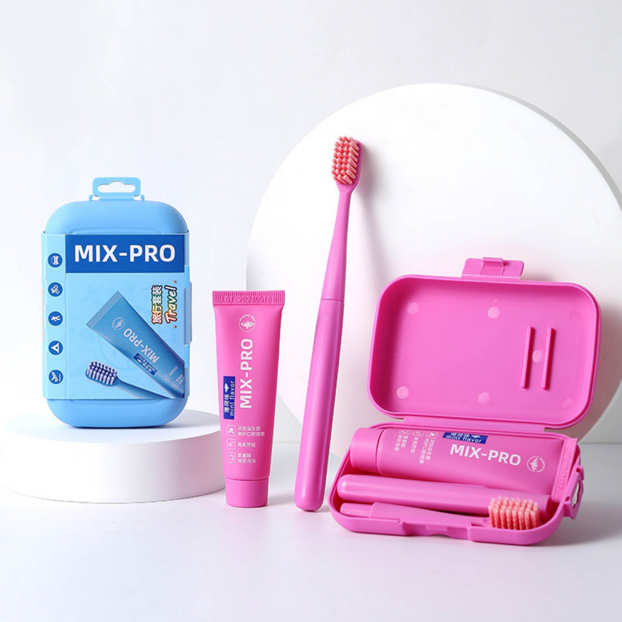 MIX-PRO Travel Toothbrush and Toothpaste Set 5