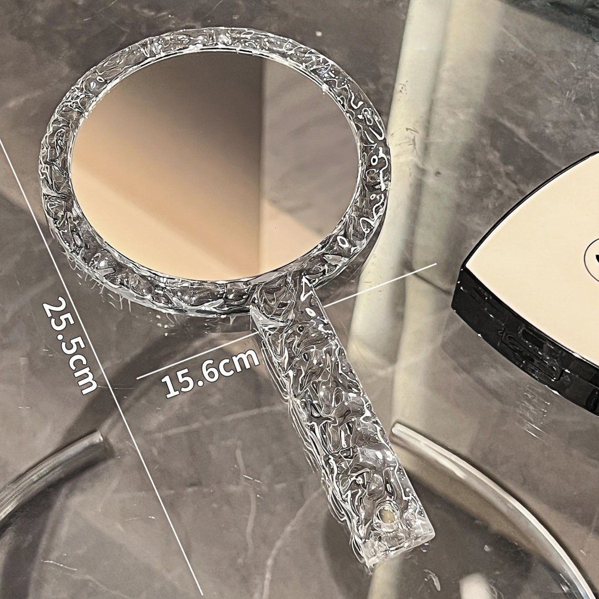 Transparent Handheld Mirror – Ripple Design - MIDI
