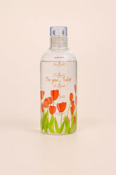 Tulip Design Glass Water Bottle - MIDI