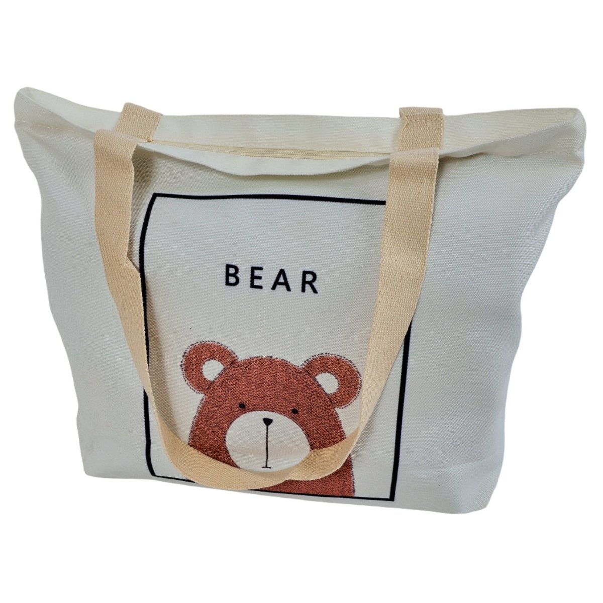 Canvas Tote Bag with Bear or Lion Design 2