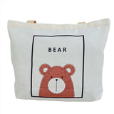 Canvas Tote Bag with Bear or Lion Design 1